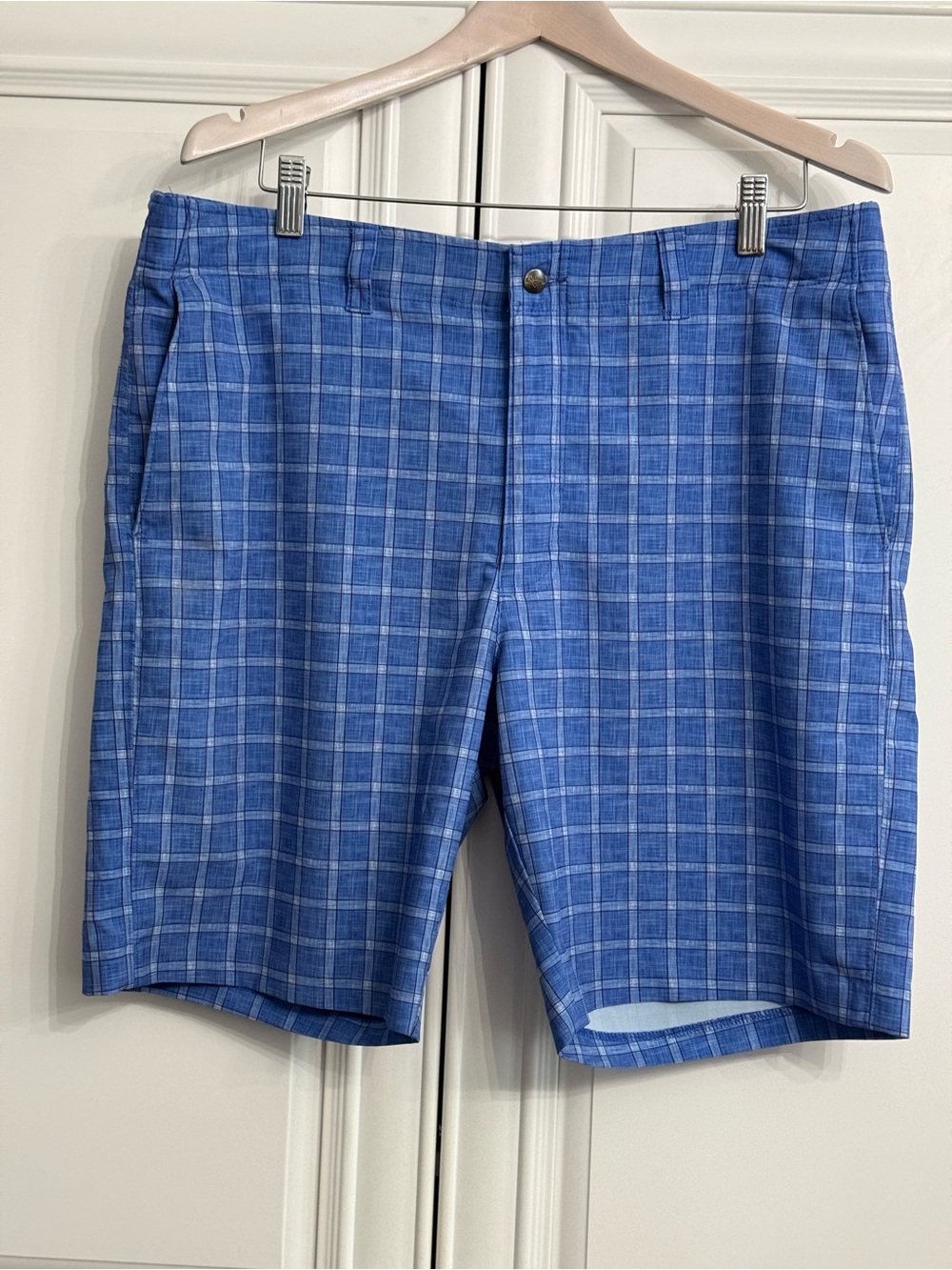 Callaway Men's Size 36 Blue Plaid Golf Shorts Performance Active Casual Tennis